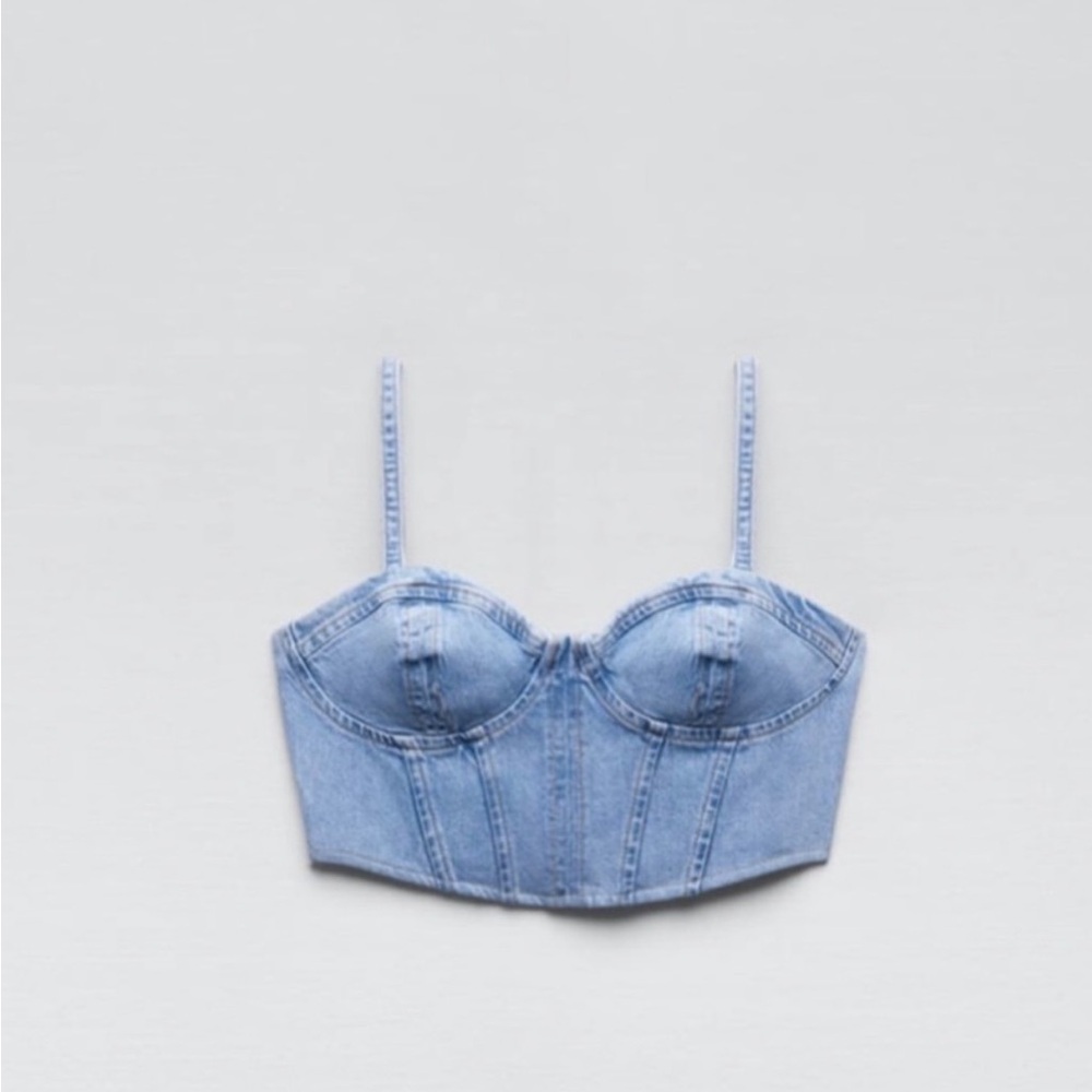 Zara Denim Corset Top